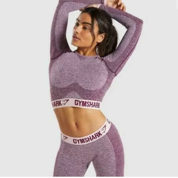 Gymshark Pants - Gymshark Flex 2 pc SET leggings crop LS top S